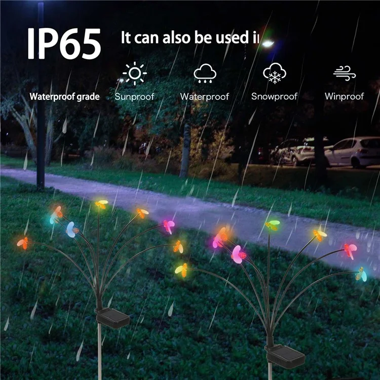 2 Peças de Luz de Jardim Solar Outdoor Bee Style, à Prova de Água