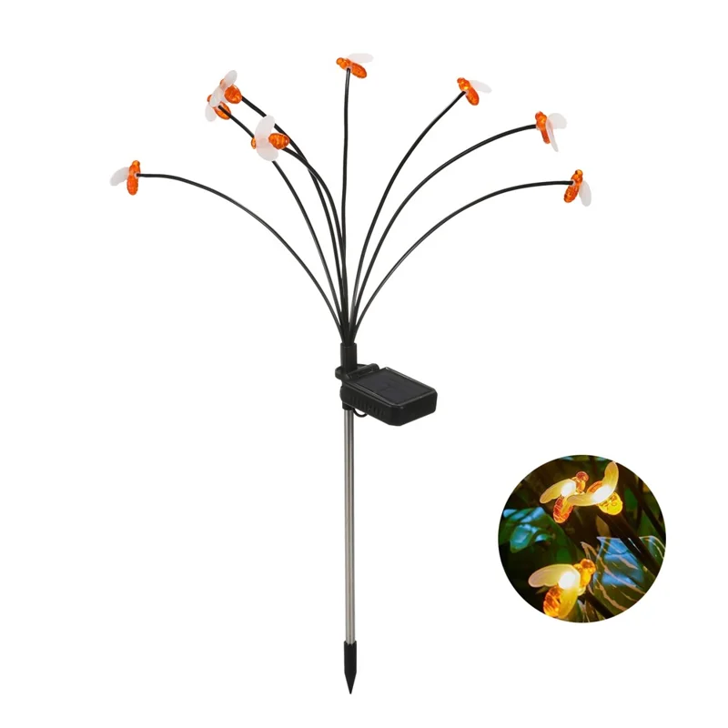 Lampe décorative solaire Bee Firefly Light Outdoor Waterproof 8-LED Jardin Patio Chemin Décoration