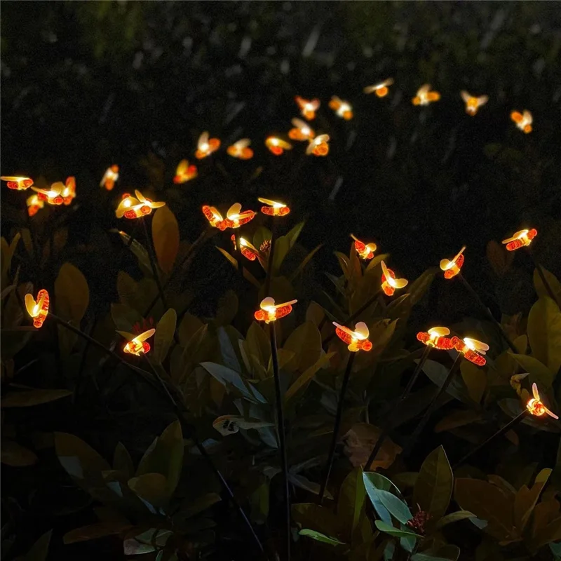Lampe décorative solaire Bee Firefly Light Outdoor Waterproof 8-LED Jardin Patio Chemin Décoration