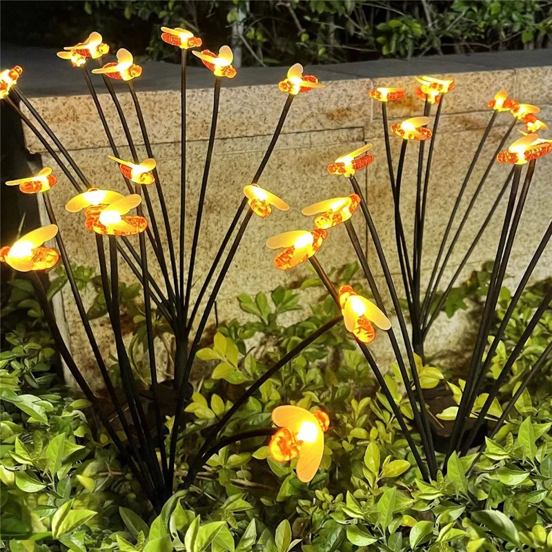 Lampe décorative solaire Bee Firefly Light Outdoor Waterproof 8-LED Jardin Patio Chemin Décoration