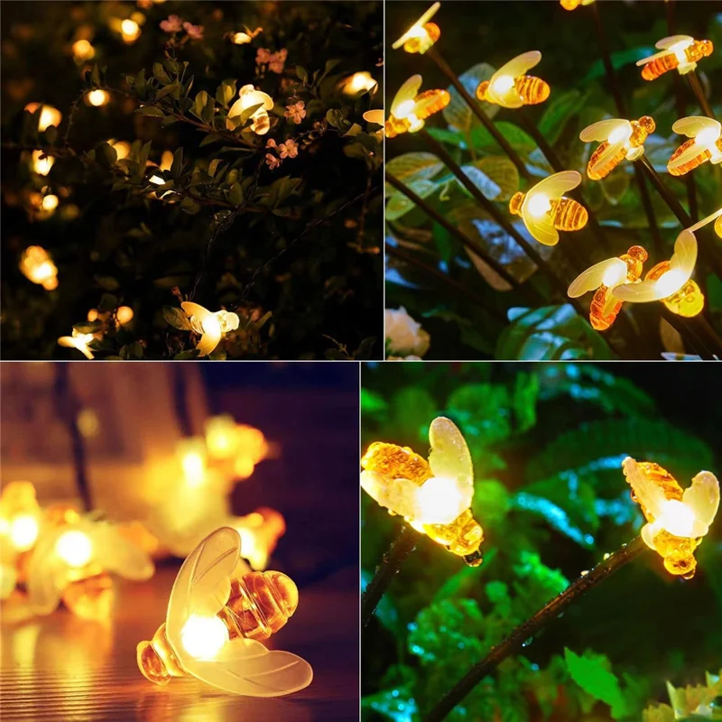Lampe décorative solaire Bee Firefly Light Outdoor Waterproof 8-LED Jardin Patio Chemin Décoration