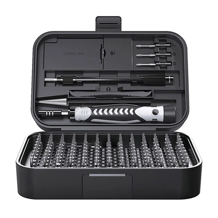 KS-840130 Set di cacciaviti di precisione da 130 pezzi con 120 punte Cacciavite portatile a mano con scatola di stoccaggio - Nero 