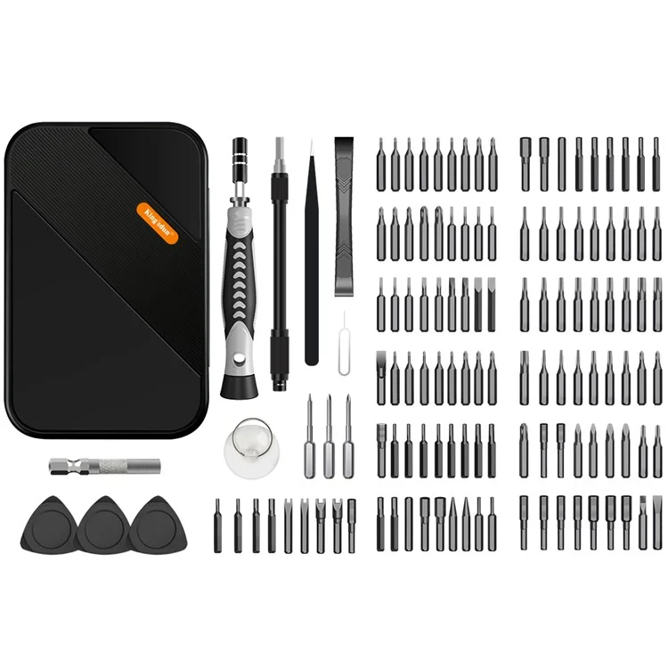 KS-840130 Set di cacciaviti di precisione da 130 pezzi con 120 punte Cacciavite portatile a mano con scatola di stoccaggio - Nero 