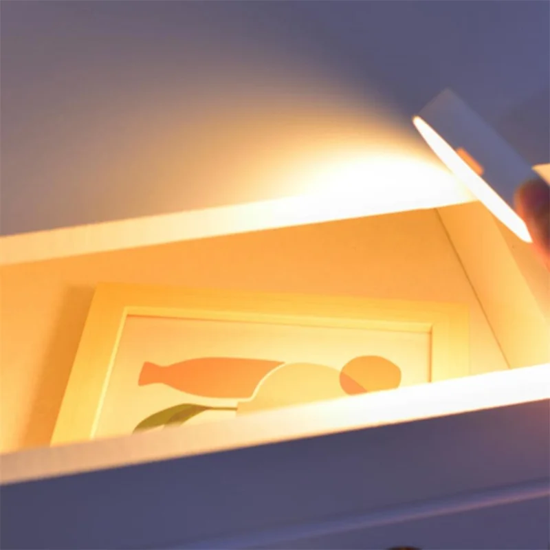 TA-053 14cm Rechargeable Light Bar Home Cabinet Magnetic Human Body Sensor LED Night Light - Yellow Light