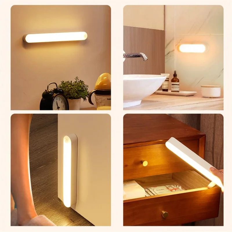 TA-053 14cm Rechargeable Light Bar Home Cabinet Magnetic Human Body Sensor LED Night Light - Yellow Light