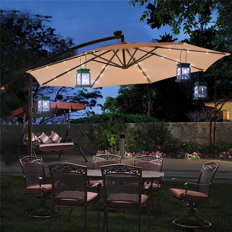 Luz de jardim LED de paisagem externa Decoração de luz solar à prova de chuva (Luz de corda - Versão de gancho) - Branco Frio