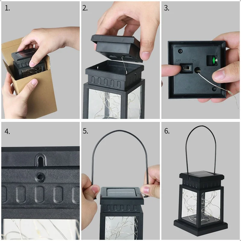 Luz de jardim LED de paisagem externa Decoração de luz solar à prova de chuva (Luz de corda - Versão de gancho) - Branco Frio