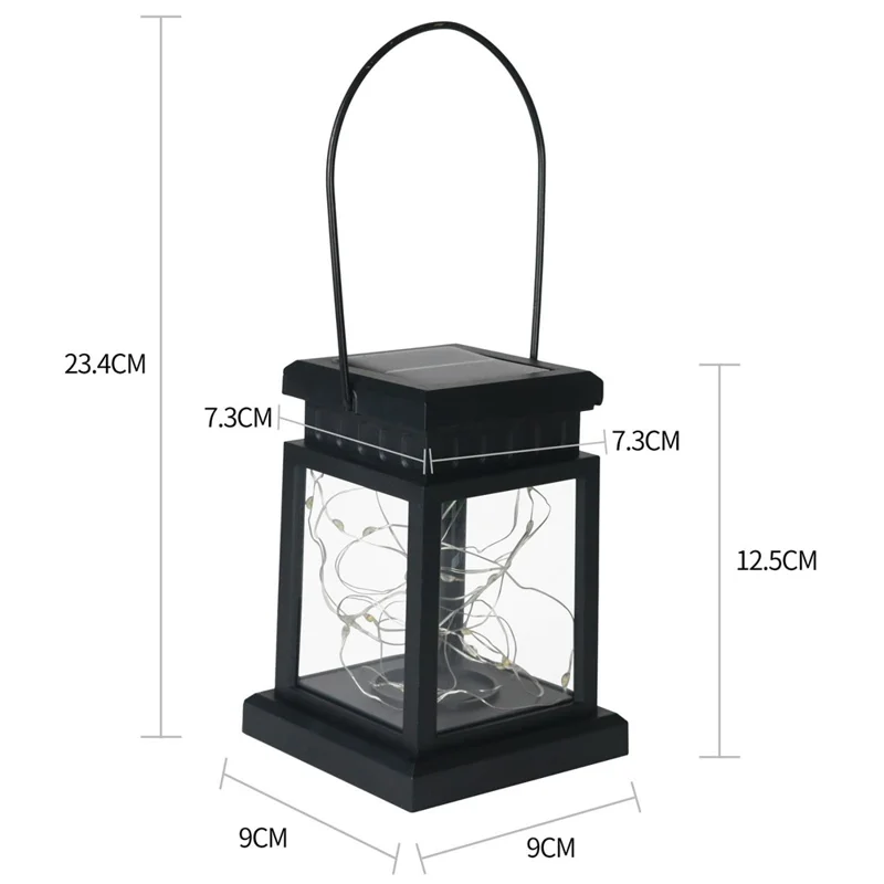 Luz de jardim LED de paisagem externa Decoração de luz solar à prova de chuva (Luz de corda - Versão de gancho) - Branco Frio