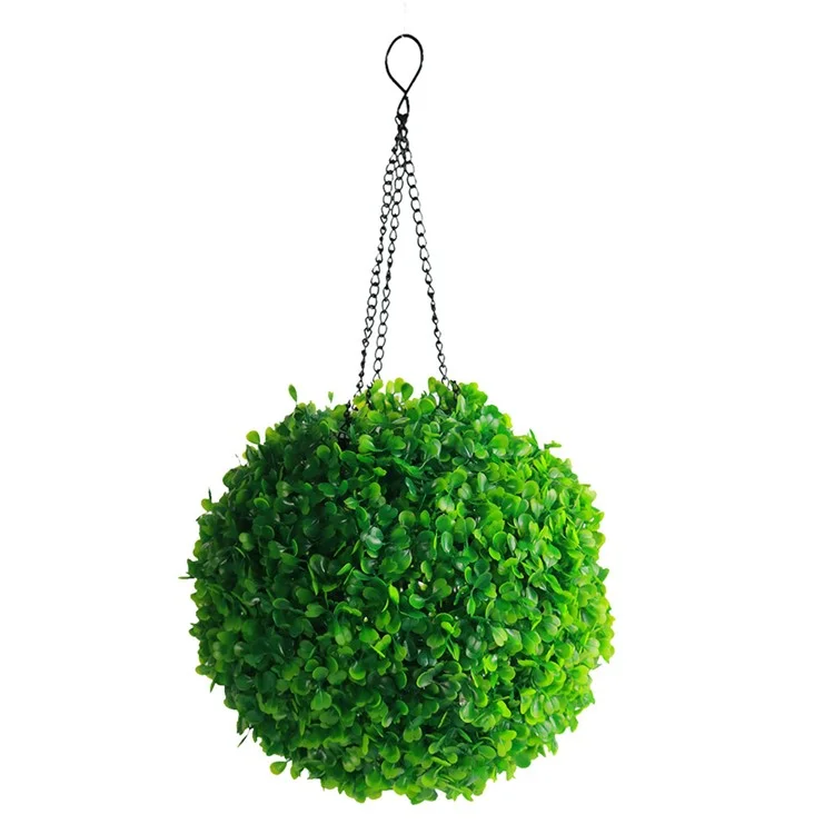 Lâmpada Solar LED Light Green Grass Ball Candeeiro de Lustres Decoração Doméstica Exterior Recarregável Bola de Planta Artificial, Tamanho: M