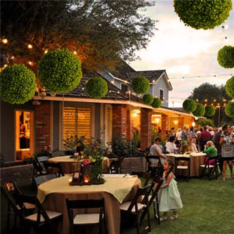 Lâmpada Solar LED Light Green Grass Ball Candeeiro de Lustres Decoração Doméstica Exterior Recarregável Bola de Planta Artificial, Tamanho: M
