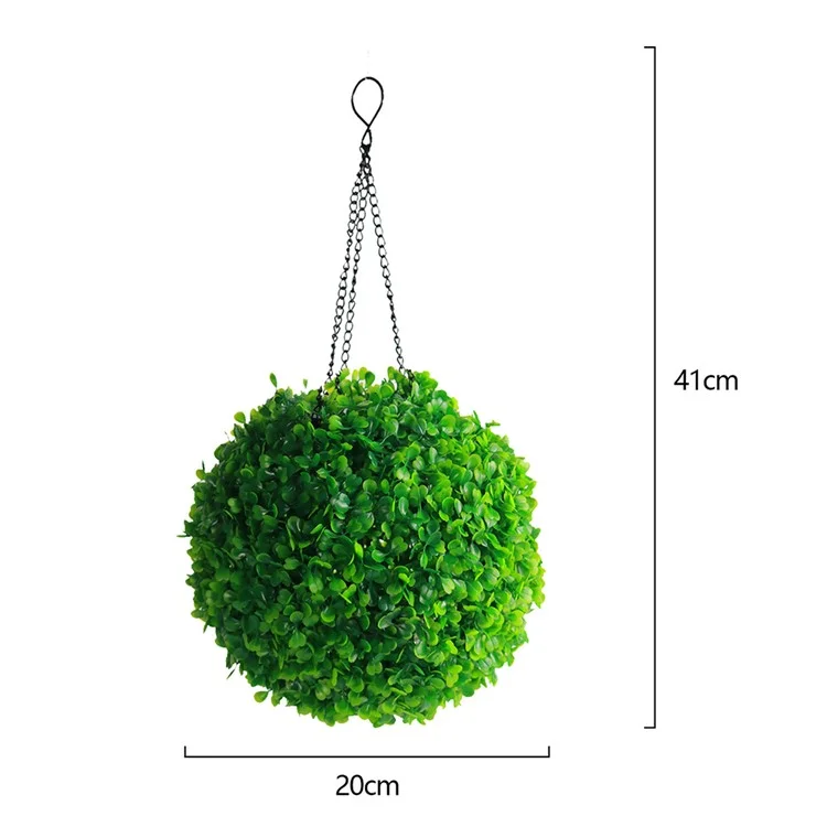 Lâmpada Solar LED Light Green Grass Ball Candeeiro de Lustres Decoração Doméstica Exterior Recarregável Bola de Planta Artificial, Tamanho: M
