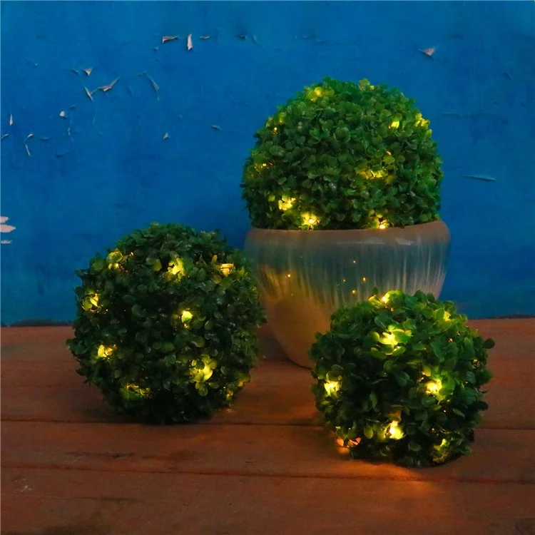 Lampe de jardin solaire en forme de boule d'herbe Home LED, Décoration extérieure pour jardin, Plante artificielle décorative, Lampe solaire, Taille : L