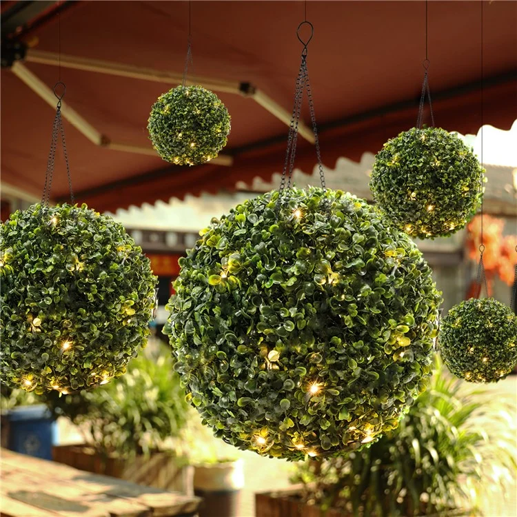 Lampe de jardin solaire en forme de boule d'herbe Home LED, Décoration extérieure pour jardin, Plante artificielle décorative, Lampe solaire, Taille : L