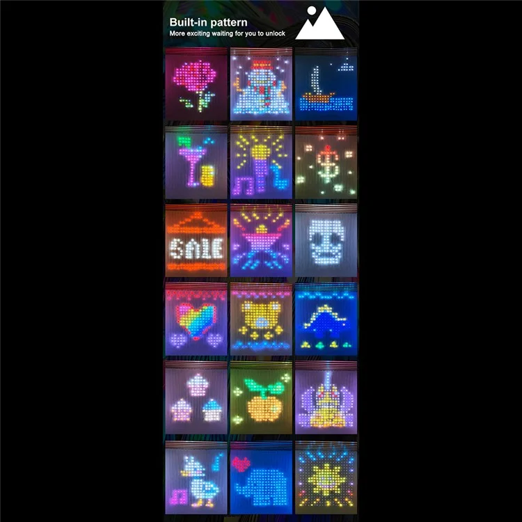 3x3m DIY Programable Light RGB Color Changing Smart Home Window Cortina LED String Lámpara APP Control Remoto - Enchufe de la UE
