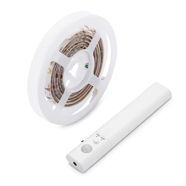 Striscia luminosa a batteria con sensore da 60 LED per bagni e armadi da 2m - luce bianca calda