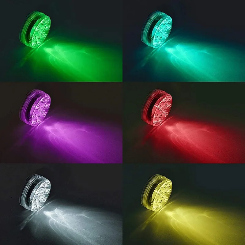 RF Underwater Diving LED Light with Magnet for Pool Aquarium Fountain Pond Decorative Lamp (2 Remote Control + 2 Lights)