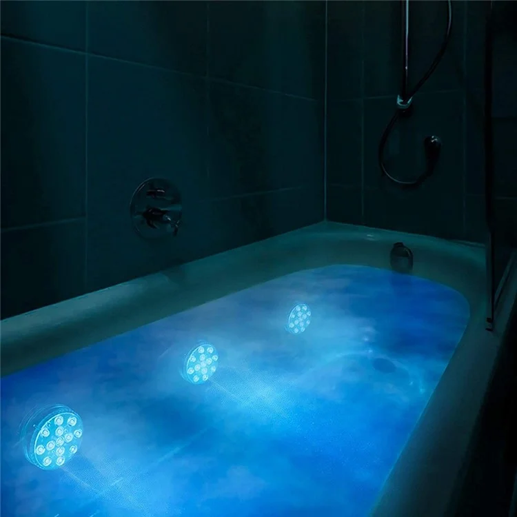 RF 4 Light + 4 Controller Set para Decor Pool Aquarium Fountain Pond Underwater Diving LED Lamp com Imã