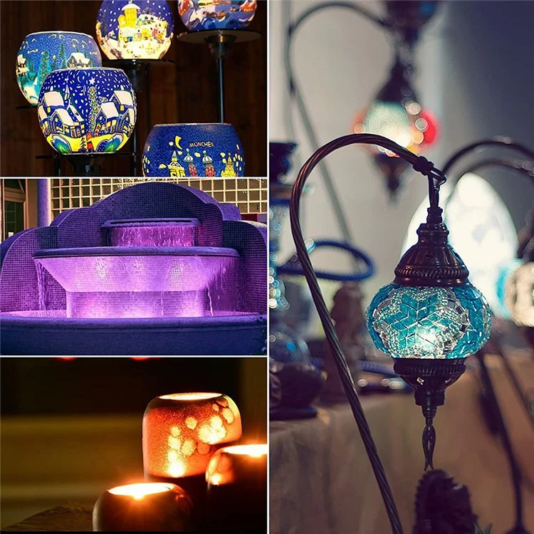 10Pcs Colorful 3-LED SMD5050 Submersible Light Remote Control Swimming Pool Underwater Lamp