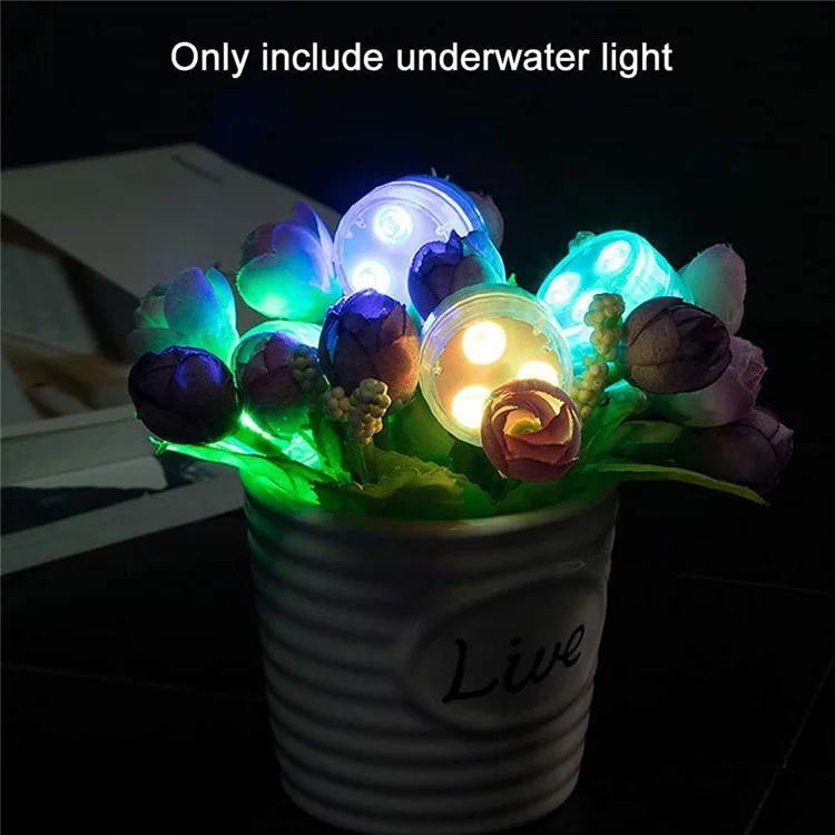 10Pcs Colorful 3-LED SMD5050 Submersible Light Remote Control Swimming Pool Underwater Lamp