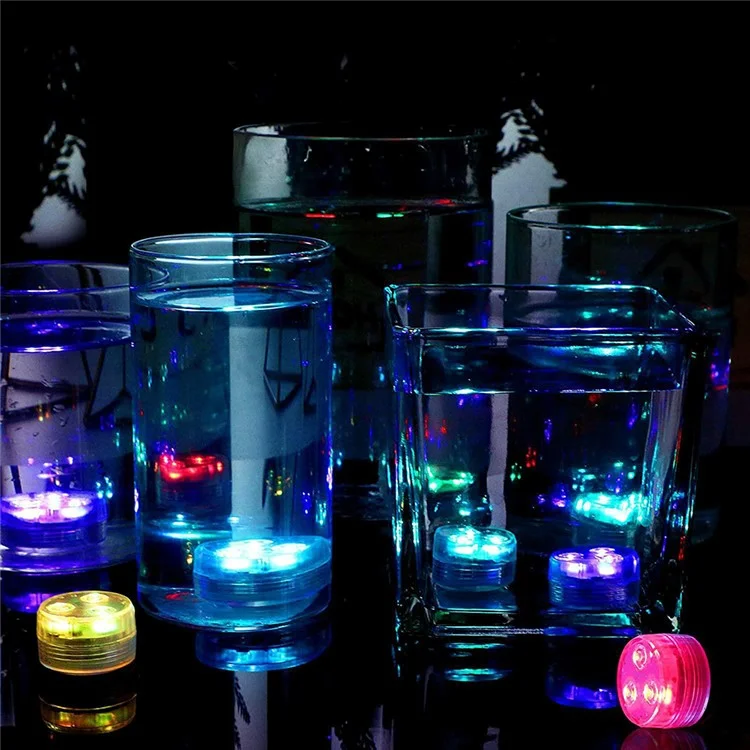10Pcs Colorful 3-LED SMD5050 Submersible Light Remote Control Swimming Pool Underwater Lamp
