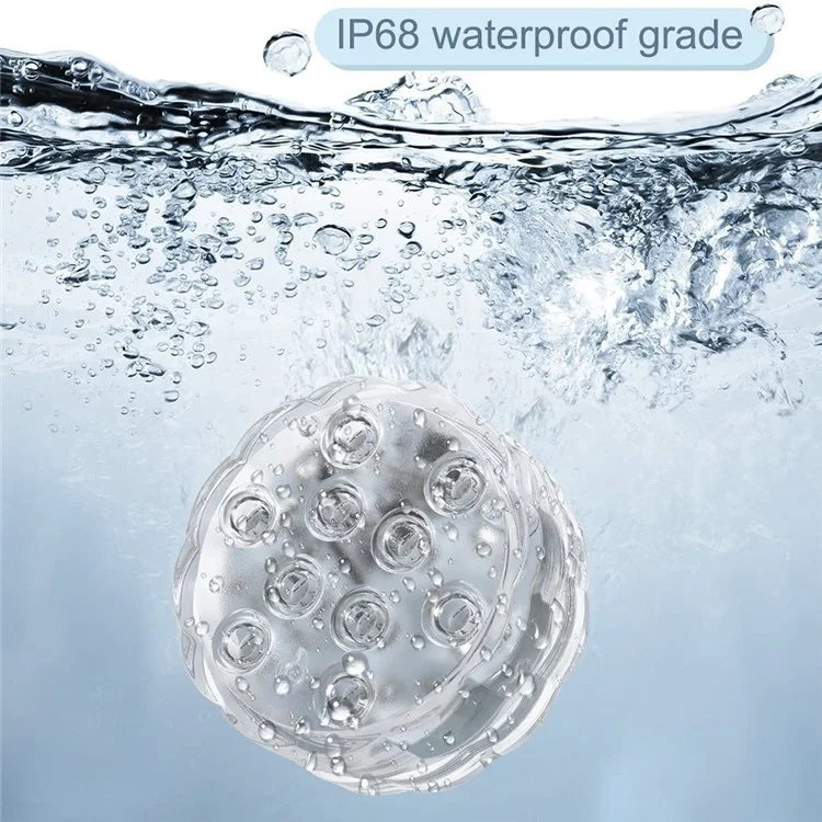 4Pcs IP68 Waterproof 10-LED RGB Submersible Lamp Underwater Pool Light, with 4 Remote Control
