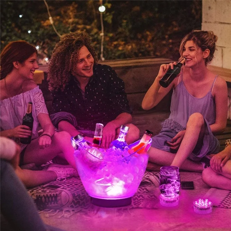 4Pcs IP68 Waterproof 10-LED RGB Submersible Lamp Underwater Pool Light, with 4 Remote Control