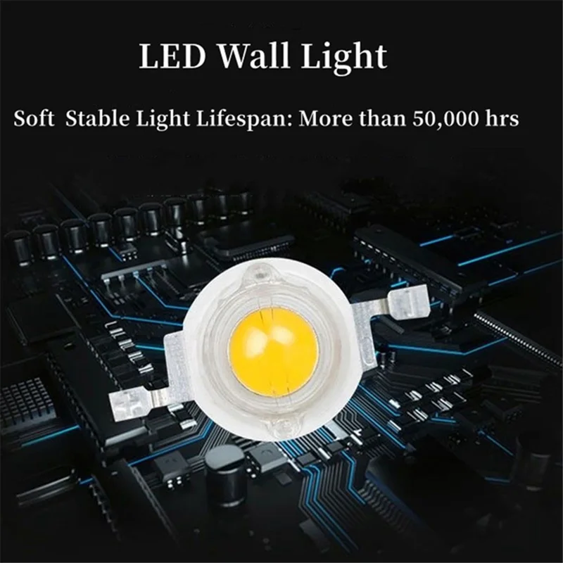Flexible Wall Mounted LED Night Light Bedside Metal 1W Warm Light Lamp for Home, Hotel - 3101 Black