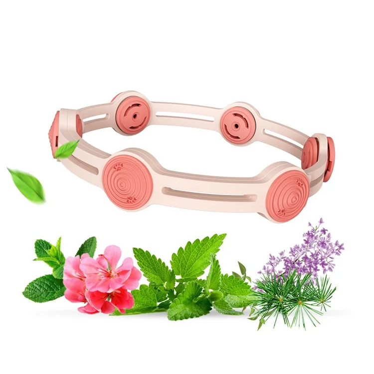Hunde-Katzen-Mückenabwehr-Halsband, Floh-Zecken-Insektenabwehr, DIY-Flüssigkeit, verstellbares Haustier-Halsband mit Injektor ST - Rosa