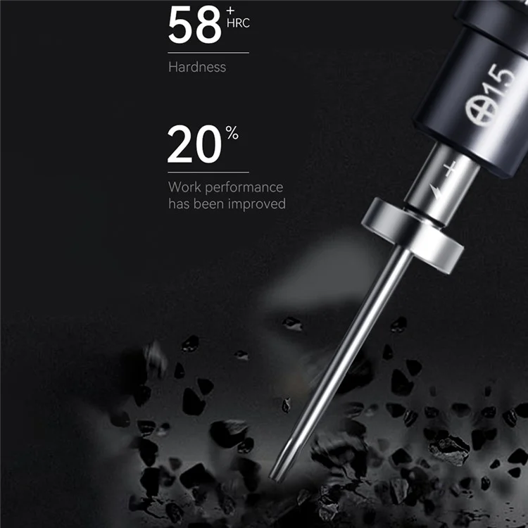JAKEMY JM-8190 Aviation Aluminum Alloy Magnetic Screwdriver Set with S-2 Alloy Bits for Smart Phone, Watch Repair -  Cross 1.5