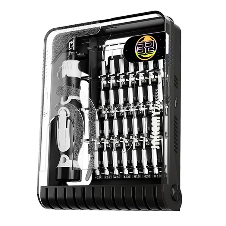 JAKEMY JM-8189 32-in-1 Multi-Function Cross Screwdriver Set Electronic Device Screwdriver Repair Tool Kit mit 30 Bits - Schwarz