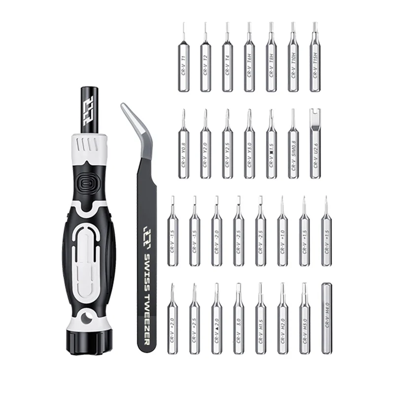 JAKEMY JM-8189 32-in-1 Multi-Function Cross Screwdriver Set Electronic Device Screwdriver Repair Tool Kit with 30 Bits - White