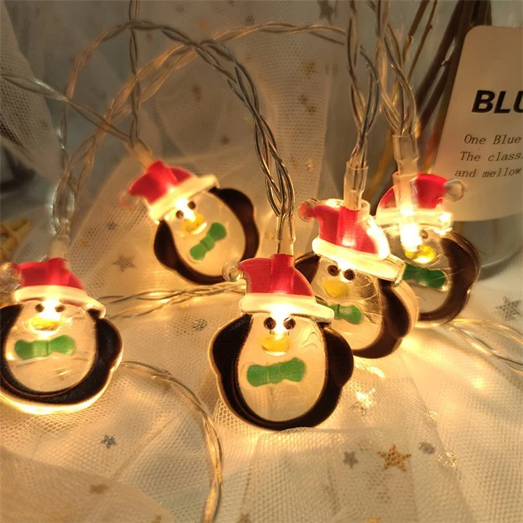 1.5m 10 LED Lights Santa Claus Snowman Christmas String Light Xmas Tree Decorative Strip Light - Snowman in Suit