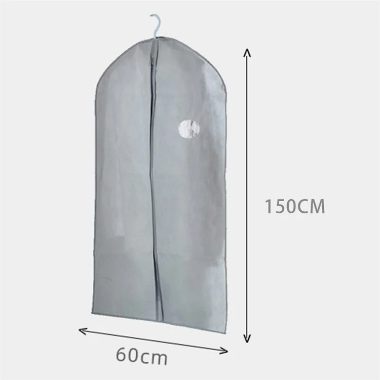 MOHO&HOME Copripiumino in Tessuto Non Tessuto per Vestiti, con Finestra Trasparente, 150*60cm - Grigio