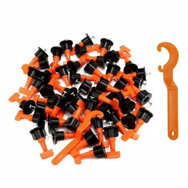 Sistema de Nivelación de Baldosas DC 1 Kit 50Pcs / Set Espaciadores de Nivelador de Baldosas con Forma de Cruz T-Pin Nivelador con Llave para Ajuste de Baldosas de Pared y Piso