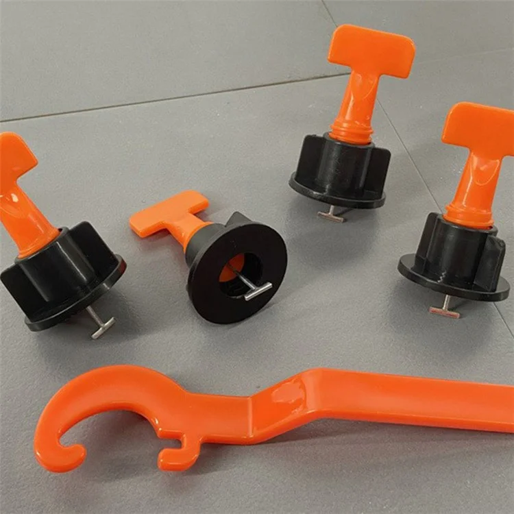 Sistema de Nivelación de Baldosas DC 1 Kit 50Pcs / Set Espaciadores de Nivelador de Baldosas con Forma de Cruz T-Pin Nivelador con Llave para Ajuste de Baldosas de Pared y Piso