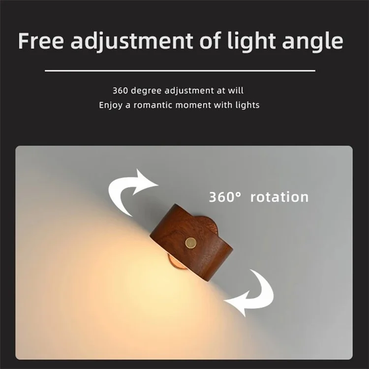 0604 Умный мини-радарный датчик Bedside Night Light Портативная магнитная квадратная настольная лампа - Светло-коричневый