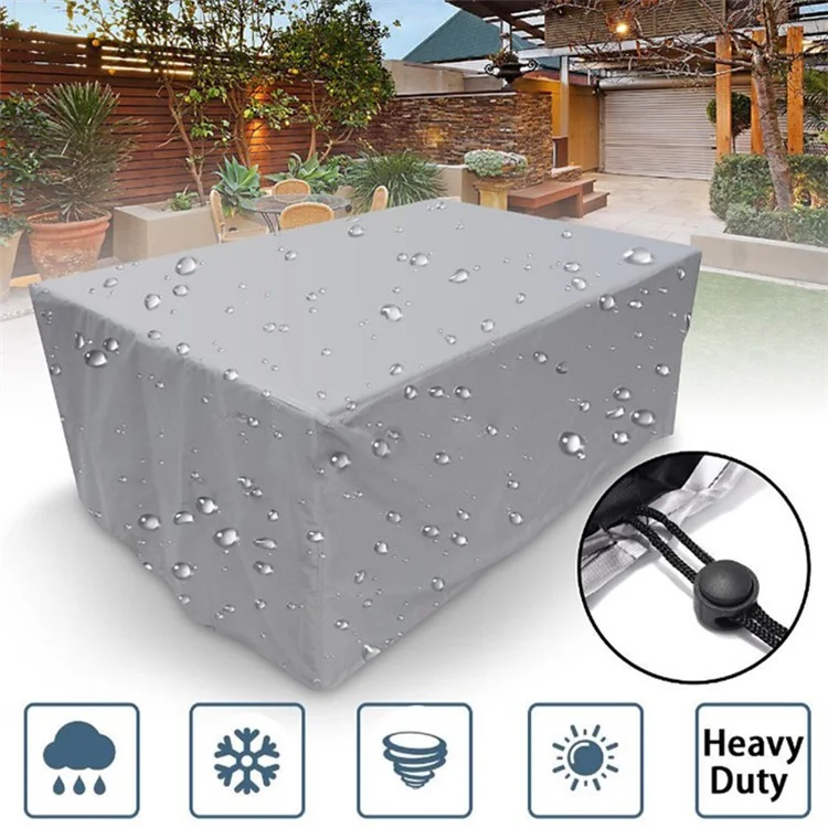 315x160x74CM Waterproof Oxford Cloth Patio Bistro Table Cover Chair Protector - Silver