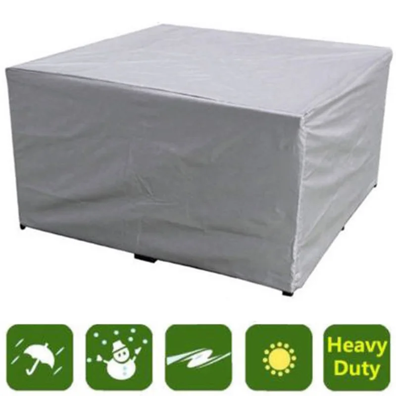 270x180x89CM Patio Bistro Table Cover Waterproof Oxford Cloth Chair Protector - Silver