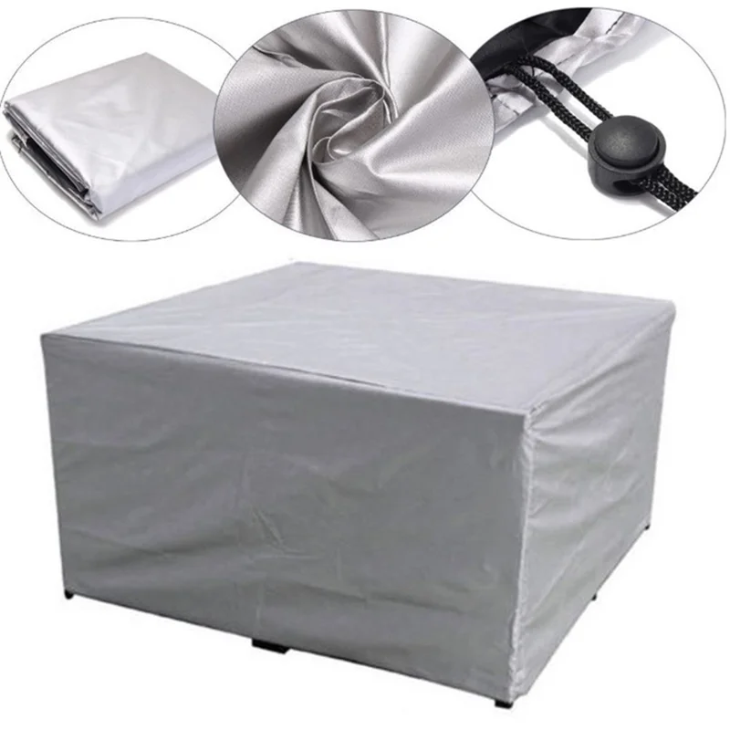 366x220x120CM Waterproof Oxford Cloth Outdoor Furniture Protector Patio Table Cover - Silver