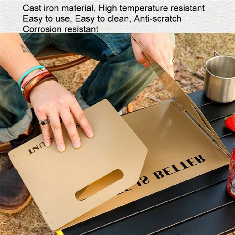 Camping Stove Pliable Pare-brise Tri-fold Burner Écran de Vent Pour la Randonnée - Noir