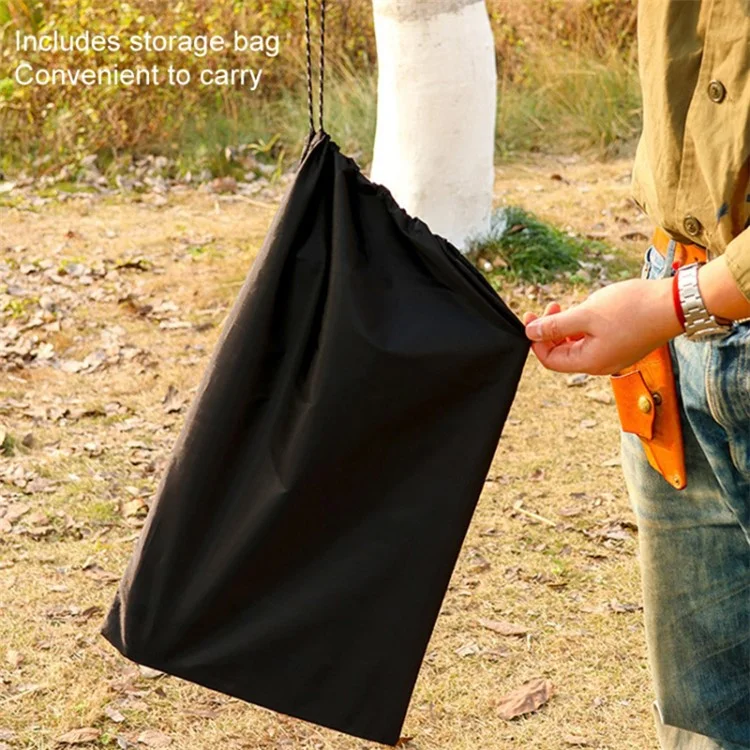 Estufa de Camping Plegable Pantalla de Viento Tri-plegable Quemador de Placa para Senderismo - Negro