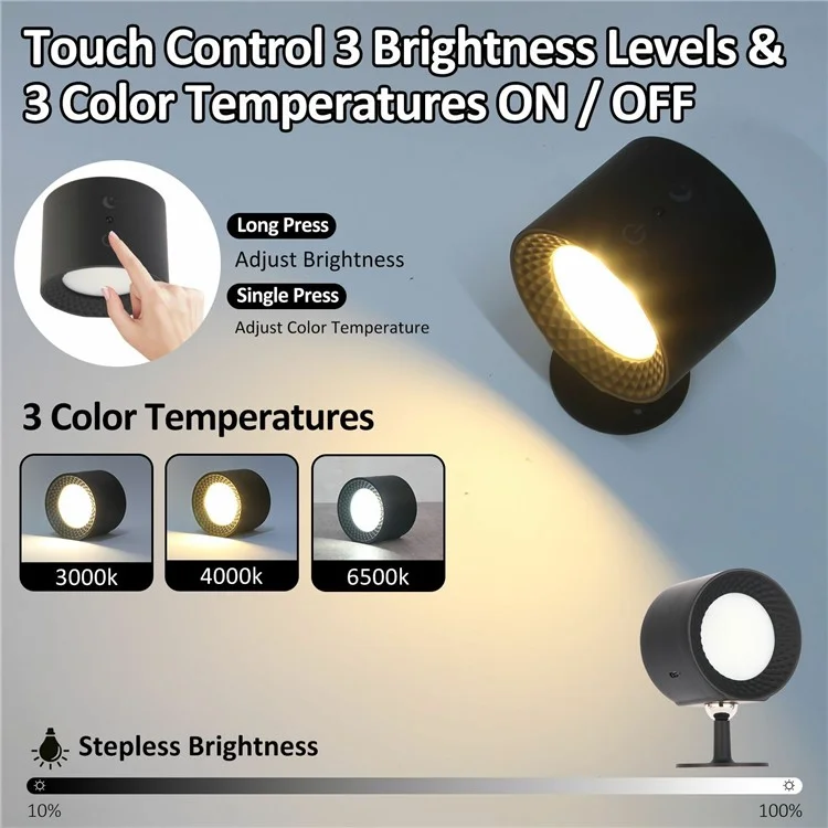 BD01 Lâmpada de Parede LED Magnética Multifuncional Com Controle Remoto