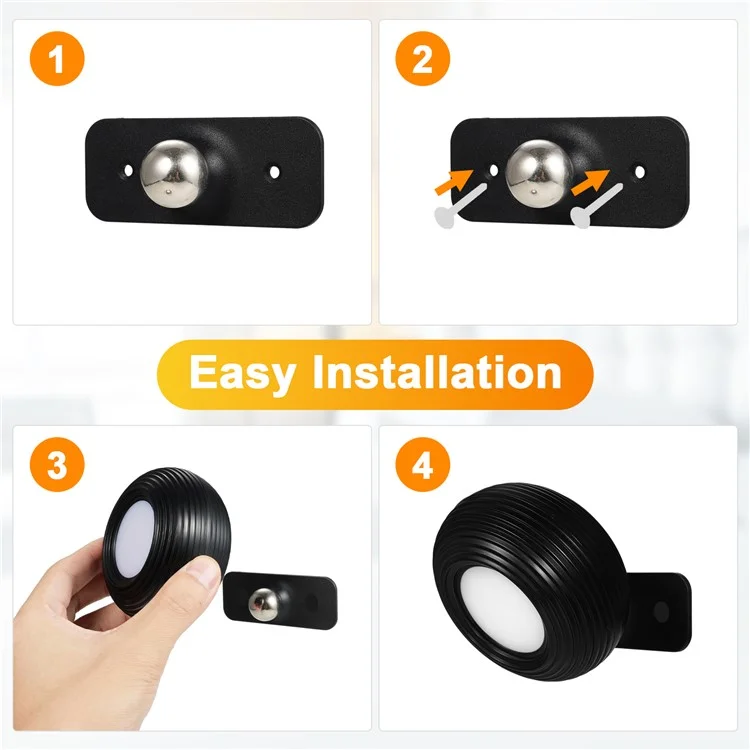 ML-CX001 LED Wall Mounted Light Magnetic Ball Dimmable Touch Control Home Decor Lamp (CE, RoHS, FCC) - Nero