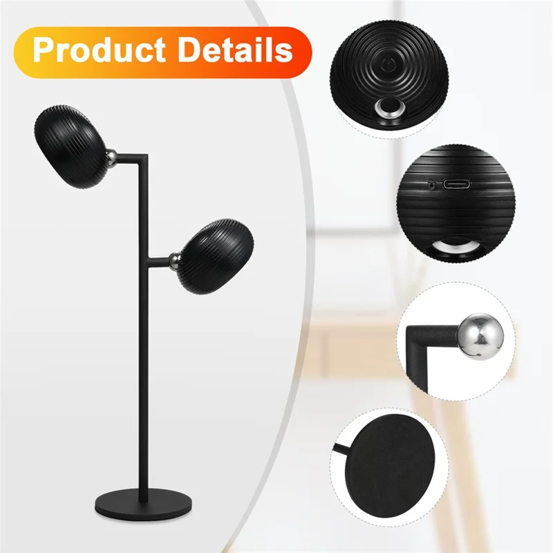 ML-CX004 2PCS Table Lamp Magnetic Wall Lights Rotation Hanging Lamps (CE, RoHS, FCC) - Black