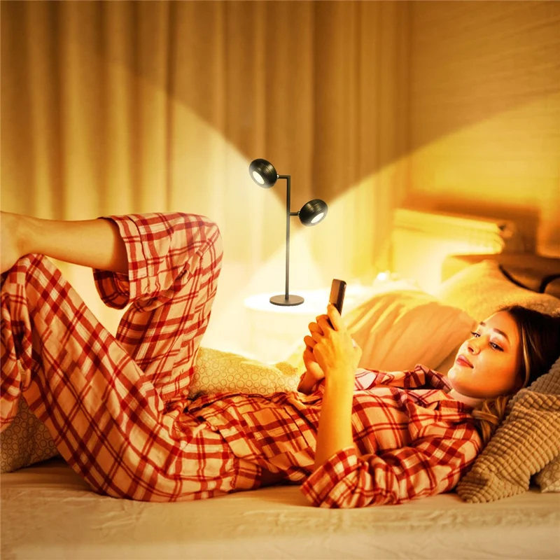 ML-CX004 2PCS Table Lamp Magnetic Wall Lights Rotation Hanging Lamps (CE, RoHS, FCC) - Black