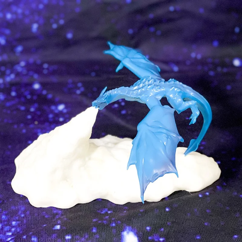 BDL2001-2002 Creative 3D Printing Lamp Dragon Design Night Light Home Decor - Ice Dragon