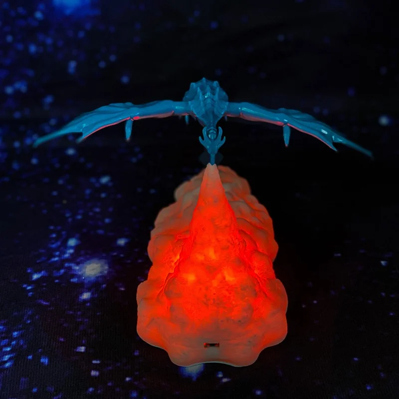 BDL2001-2002 Creative 3D Printing Lamp Dragon Design Night Light Home Decor - Ice Dragon