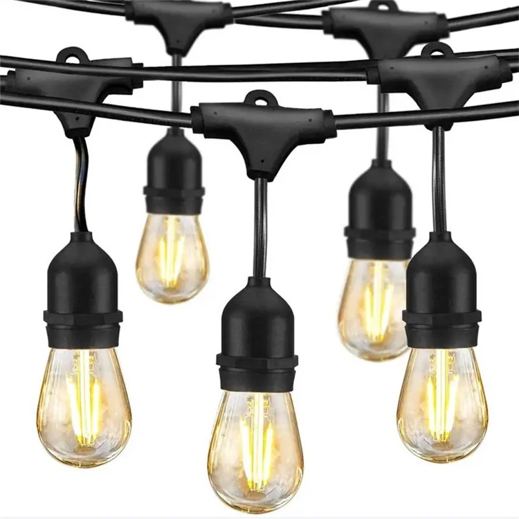 DAJ-151 15m 15 Bulbs Outdoor String Lights 220V Waterproof Camping Lights, EU Plug