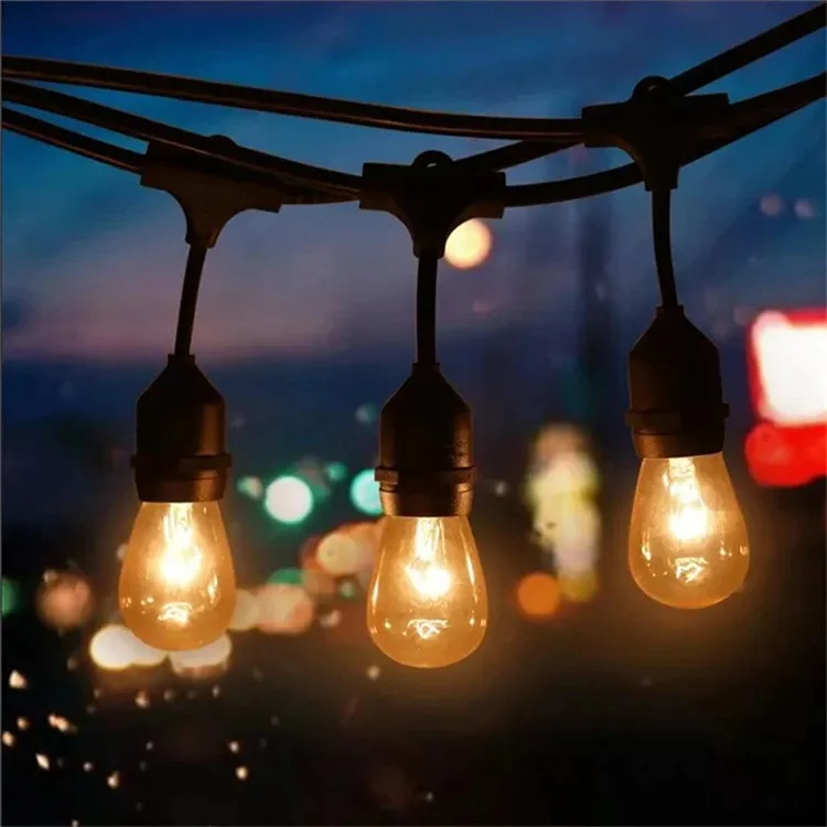 DAJ-151 15m 15 Bulbs Outdoor String Lights 220V Waterproof Camping Lights, EU Plug