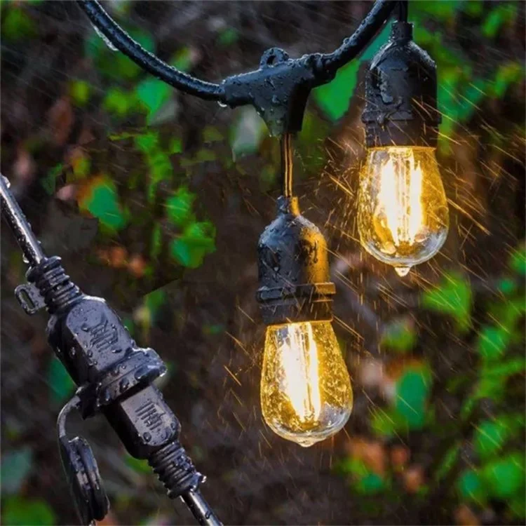 DAJ-151 15m 15 Bulbs Outdoor String Lights 220V Waterproof Camping Lights, EU Plug